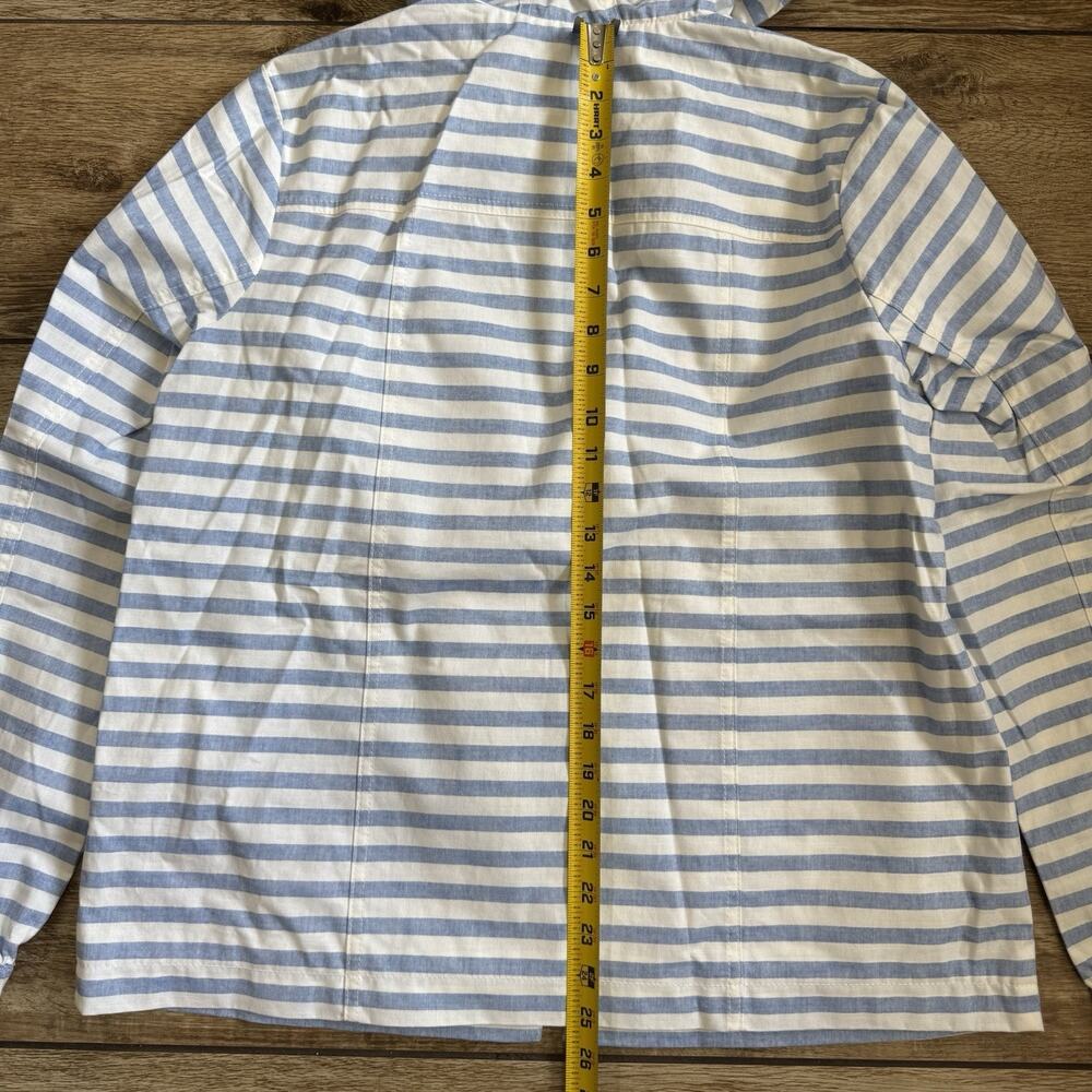 Tommy Hilfiger Light Blue and White Striped Hooded Utility Jacket - Picture 4 of 13